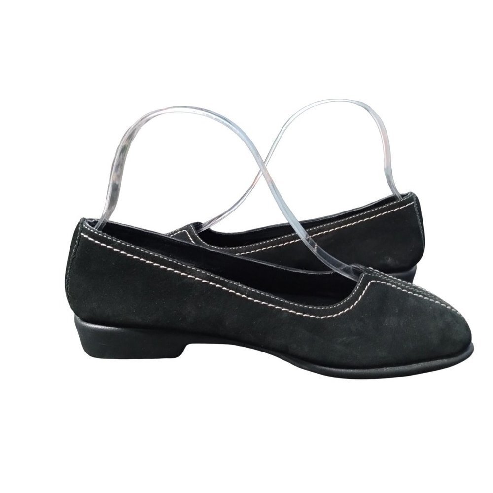 Women's Gelly Up What's What by Aerosoles Black Square Toe Ballet Flats Size Six